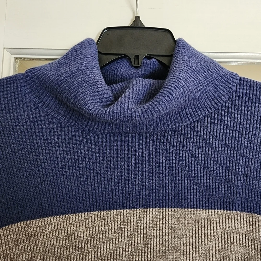 Free People Oversized Colorblock Turtleneck Sweater Small Flawed See Description